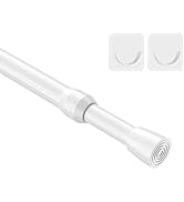 MEXAU 1Pcs Spring Tension Curtain Rod 26-39 inch Spring Tension Rods White Tension Rods Adjustabl...