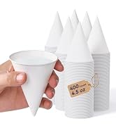 LITOPAK 400 Count 4.5 OZ Snow Cone Cups, Paper Cone Cups for Water, Ice Cream, Shaved Ice, Candies
