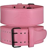 Bear Grips Double Prong Leather 5mm Weight Lifting Belt, Uniform 4 Inch Wide Weightlifting Belt, ...