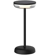 VerLuce Portable Solar Black Table Lamp – Cocktail Style LED Light with Stepless Dimming for Indo...