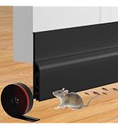 Door Draft Stopper for Bottom of Door, Adjustable Weather Stripping Door Seal for Cold Insulation...