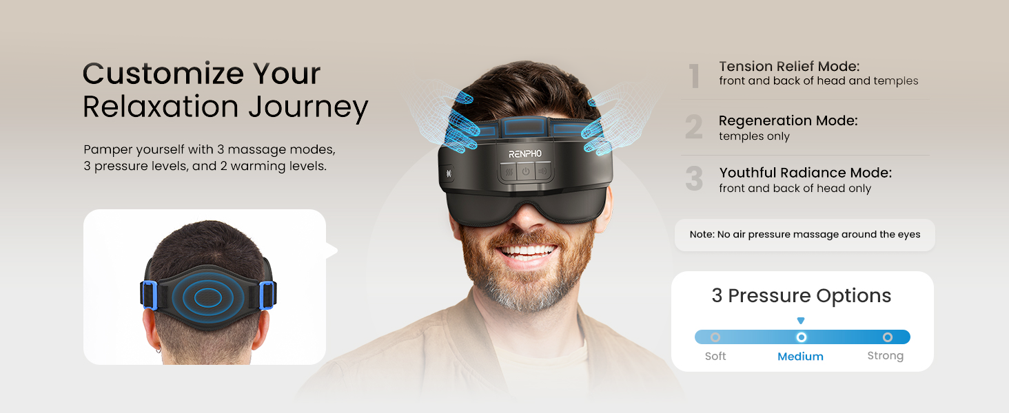 Eyeris Masc Heated Head & Eye Massager for Migraines