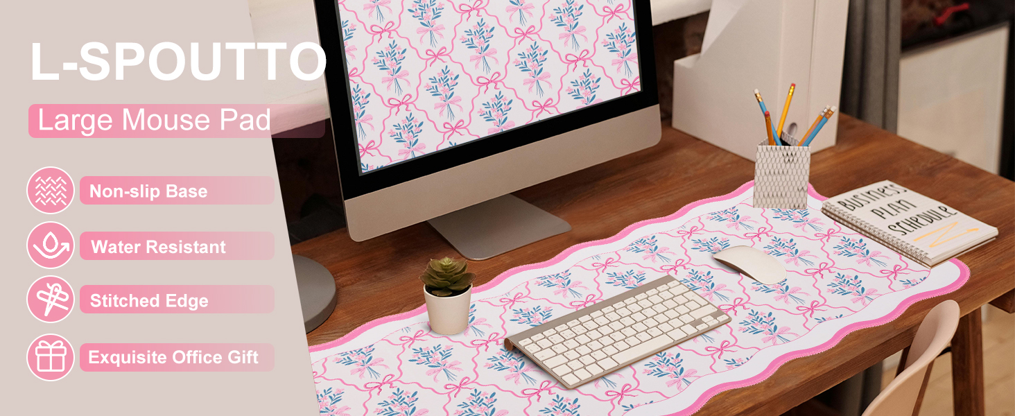 pink bow mouse pad