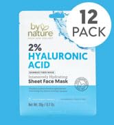 By Nature 2% Hyaluronic Acid Sheet Face Mask for Dry, Dehydrated & Sensitive Skin – Hydration Boo...