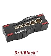 Milescraft 1312 Drill Block - Handheld Drill Guide, Drilling Jig for 6 of the Most Common Drill B...