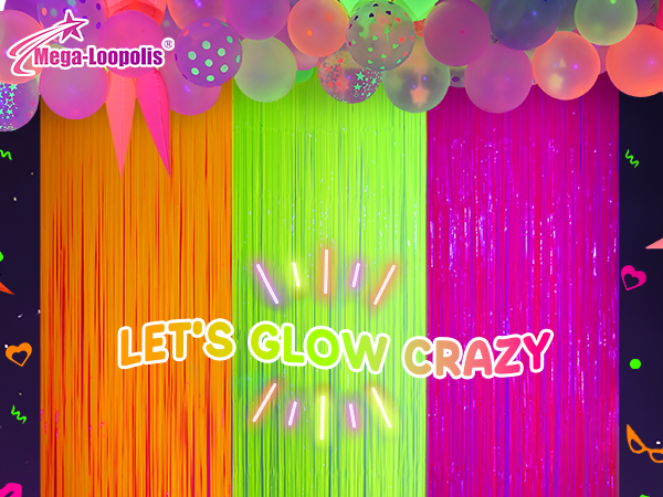 Fluorescent Rose, Fluorescent Yellow, Fluorescent Orange Party Decorations
