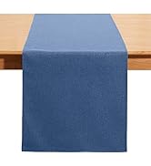 Winotic Vintage blue Table Runner 13 x 72 Inches Long, Cotton Linen Table Linen for Memorial Day,...