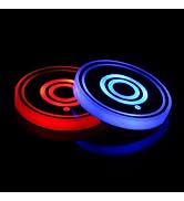 LED Car Cup Holder Lights, 7 Colors Changing USB Charging Mat Waterproof Cup Pad, LED Interior At...