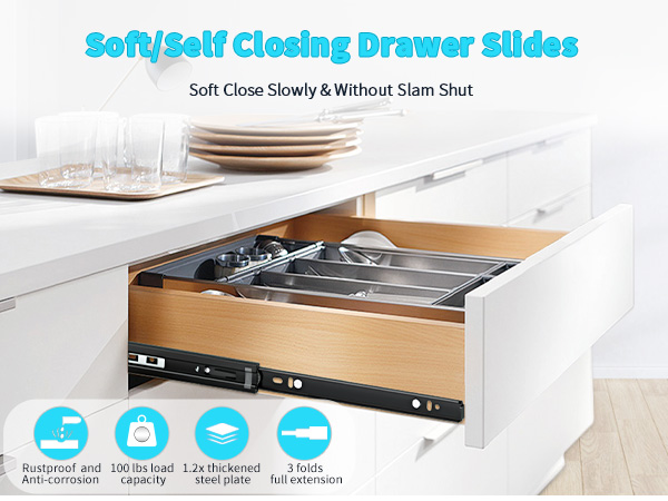 soft/self closing drawer slides