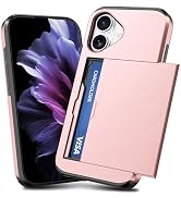 TOPAUX for iPhone Wallet Case Slim Credit Card Holder Slot Slide Cover Back Pocket Compartment Du...
