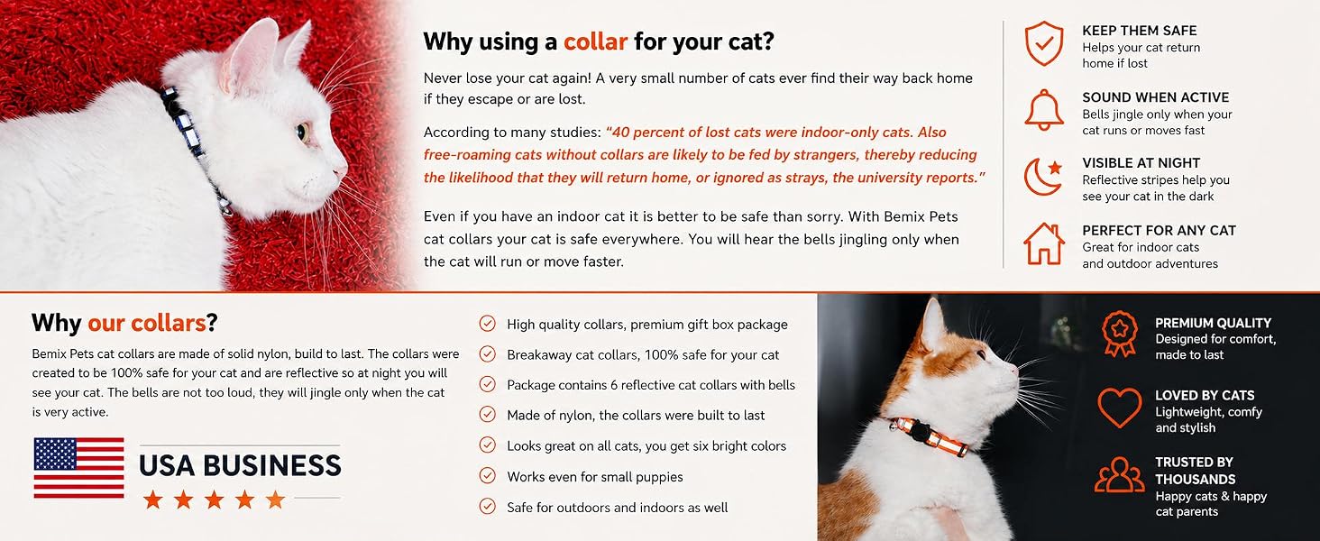 collar for cats bells jingle charm breakaway