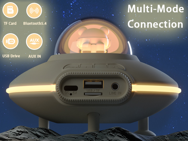 Cute Bluetooth Speaker for Teen Room Decor, Bluetooth 5.4, USB Disk&AUX&TF-Card Input