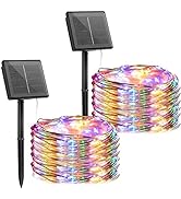 Brightown Outdoor Solar String Lights, 2 Pack 33 Feet 100 Led Solar Fairy Lights Waterproof Decor...