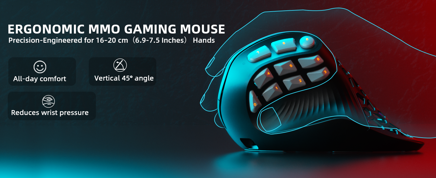 mmo gaming mouse,vertical gaming mouse,vertical mmo mouse,ergonomic mmo mouse