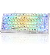 CHICHEN Mechanical Gaming Keyboard,Cool RGB Backlit Compact 82 Clear Keycaps,Hot Swappable 80% Ke...