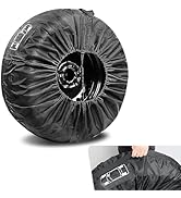 Opuweiy 1 PC Spare Tire Cover, 190T Polyester Taffeta Spare Tire Protector with Pocket, 13"-18" D...