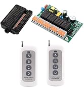 AC 110V 4CH Remote Control Switch,Quick Connector Wire Terminal,433Mhz 10A 220V 100V-240V Wireles...