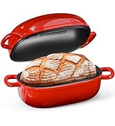 Cast Iron Dutch Bread Oven - 2.5QT Dutch Oven for Sourdough Bread Baking, Cast Iron Bread Loaf Pa...