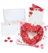 HIBINO 3D Pop-Up Rose Card | With Slide-Out Message Note | Handcrafted Floral Design | Romantic G...