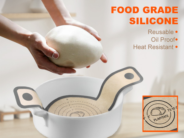 Gray round baking mat