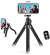 UBeesize Phone Tripod, Portable and Flexible Tripod with Wireless Remote and Clip, Cell Phone Tri...