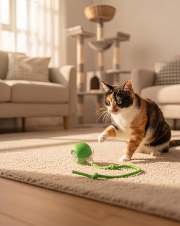 Smart cat interactive toys for indoor cats featuring automatic rolling and self-moving action.