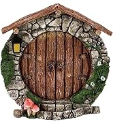 Fairy Garden Doors and Windows for Trees Miniature Fairy Gnome, Statues Wall and Trees Outdoor Wo...