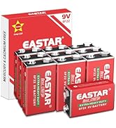EASTAR BTS 9V Zinc Carbon Batteries 10 Pack - 9 Volt Batteries for Smoke Detector & Low Drain Dev...
