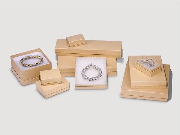 the display guys cotton insert filled kraft paper jewelry gift box case mailing shipping package