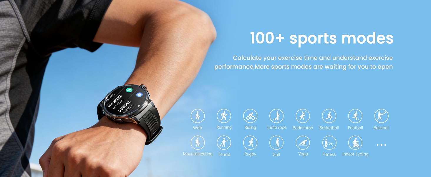 100+ Sports Modes fitness tracker