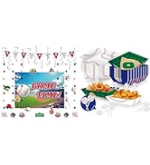 HonuGoGo Baseball Party Food Trays and Picks with Decorations Set - Food Boats, Party Picks, Game...