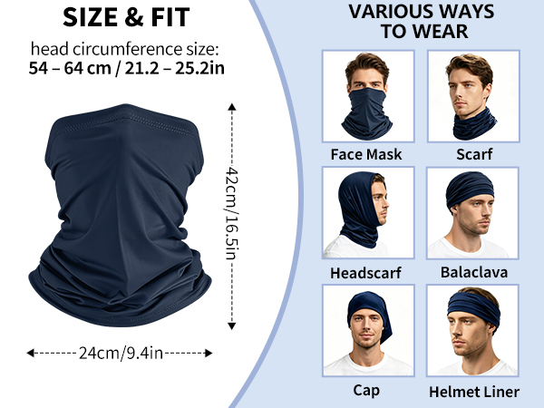 Dapaser 6 Pack Cooling Neck Gaiter Face Mask4