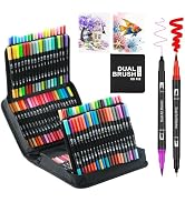 K.CINE 120 Colors Dual Brush Marker Pens, Marker Set, Artist Fine and Brush Tip Markers For Kids ...