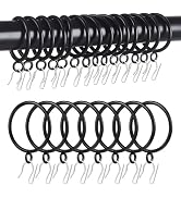 44 Pack Curtain Rings with Eyelets, 1.4 Inch Inner Diameter | Heavy Duty Rustproof Metal Drapery ...