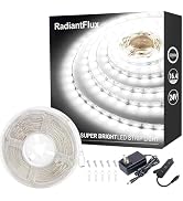 White Led Strip Lights for Bedroom Small Dimmable LED Lights Strip 16.4ft Super Bright Flexible L...