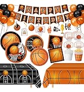 155 PCS Basketball Party Decorations - Basketball Party Supplies - Plates, Napkins, Cups, Basket ...