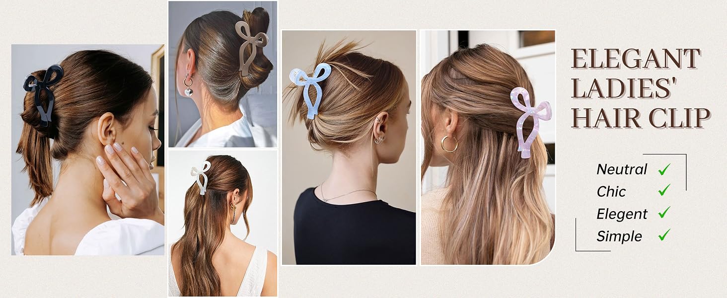 Elegant Bow Hair Claw Clip
