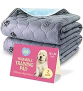 Super Absorbent Washable Pee Pads for Dogs - 2-Pack Superior Reusable Puppy Pads Pet Training Pad...