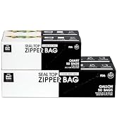 24/7 Bags- Gallon & Quart Food Storage Zip Bags Bundle Pack, 100 Count Each, Total 200 Bags, Doub...