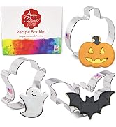 Halloween Cookie Cutters 3-Pc. Set Made in USA by Ann Clark, Pumpkin, Ghost, Bat