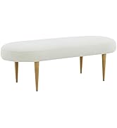 SAFAVIEH Couture Collection Corinna Glam Ivory Boucle/Gold Leg Oval Bench