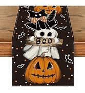 Artoid Mode 210 GSM Halloween Table Runner Home Party Decor 13x72 Inch | Polka Dot Ghost Pumpkin ...