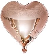 10Pcs Rose Gold Foil Heart Shaped Balloons 18 Inch Heart Mylar Balloons For Baby Shower Wedding V...