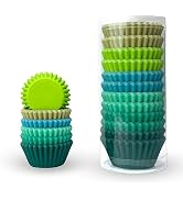 Mini 300-Count Cupcake Liners Cupcake Cups Food Grade 6 Solid Green Colors Cupcake Papers Baking ...