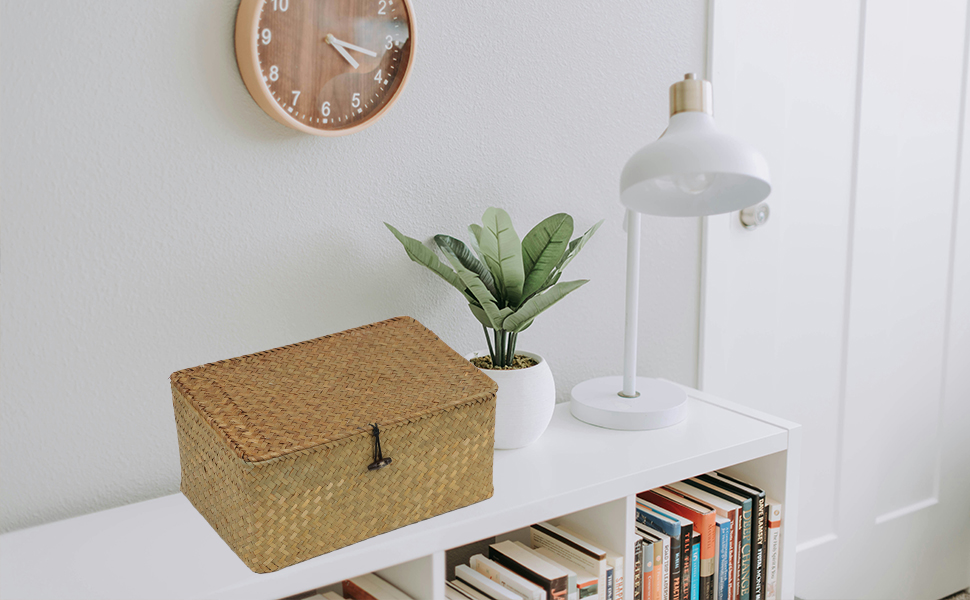 Wicker Storage Basket with Lid