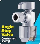 SharkBite Max 1/2 x 3/8 Inch Compression Angle Stop Valve, Quarter Turn, Push to Connect Brass Pl...