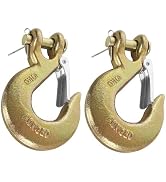 Ailengy Slip Hook, Heavy Duty Safety Latch Hook 3/8'', G70 Forged Steel 18,000lbs Capacity Tow Ch...