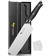 MAD SHARK Nakiri Knife - 7" Razor Sharp & Full Tang Vegetable Kitchen Knife, Multipurpose Asian C...