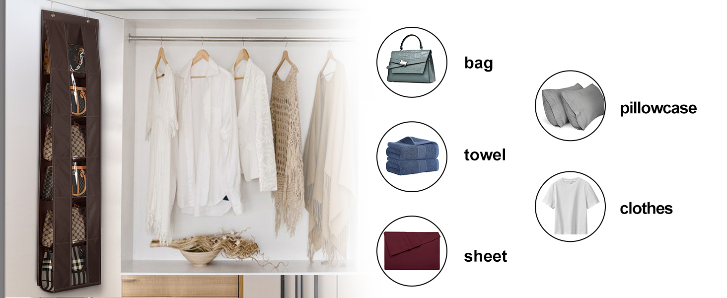 purse storage for closet