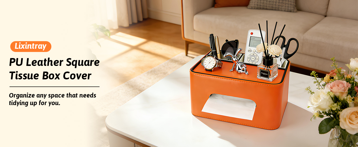 tissue box cover square, tissue box cover with storage tray